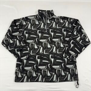 Vtg McIntosh & Seymour Fleece 1/4 Zip Pullover Men's Size L Abstract Print Rugby